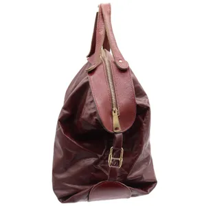 Unbranded Hobo Bag Womens OS Slouchy Burgundy Leather Large Zip Top Good thumbnail 4