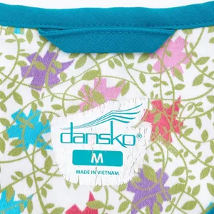 Dansko Women's Short Sleeve V-neck Button Back Nursing Scrub Top Size Medium thumbnail 5