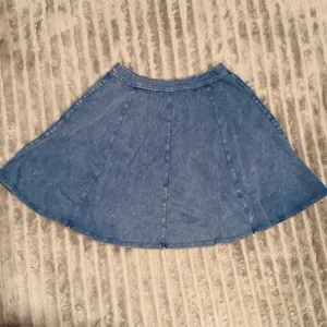 Abercrombie & Fitch Blue Acid Wash Skater‎ Skirt Womens Med Elastic Waist Flare thumbnail 4