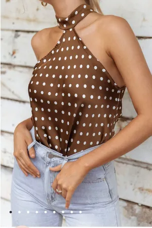 Halter Polka Dot Blouse NWOT thumbnail 2