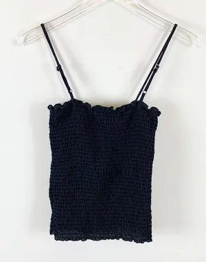 Show Me Your Mumu Emanuelle Smocked Top Black Adjustable Straps S thumbnail 3