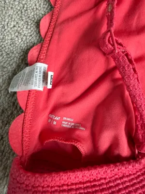 Aerie Pink Scalloped Triangle Bikini Top – Size Medium thumbnail 4