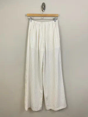 Altar’D State Cream Pinstripe Linen Blend‎ Wide-Leg Pants Size XS thumbnail 8