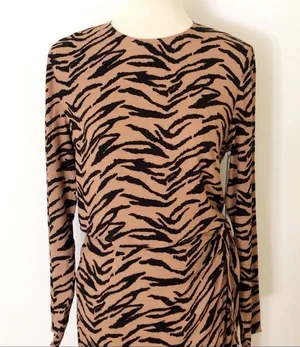 Reformation Maurita Midi Dress in Rajah Animal Print Center Cut Out NWT Size 8 thumbnail 7