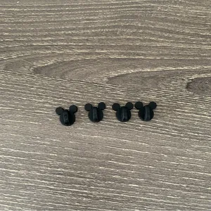 Disney Small Pin Backs Black Mickey Mouse Heads Set 4 Rubber thumbnail 3