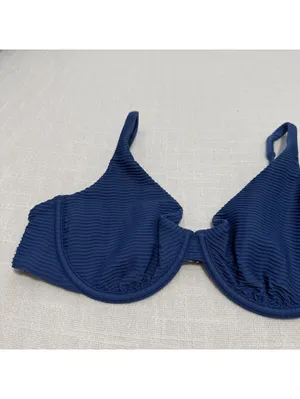 Abercrombie & Fitch Bikini Top Sz M Medium Blue Underwire NWT $55 Swimwear thumbnail 2