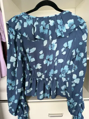 Abercrombie Blue Ruffle Top thumbnail 6