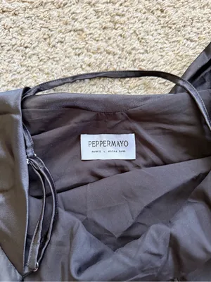Peppermayo Satin Black Halter V-Neck Mini Dress thumbnail 4