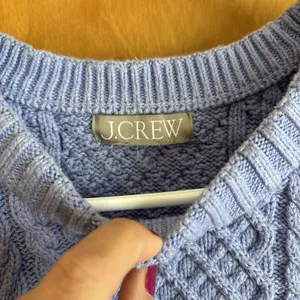J.Crew Cable-knit puff-sleeve crewneck sweater‎ lavendar small BS978 thumbnail 2
