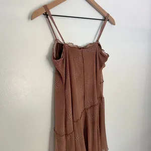 Urban Outfitters Moxie Mesh Mini Slip Dress Brown Swirl Optical Illusion Small thumbnail 8