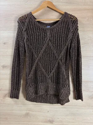 iJeans by Buffalo Bronze Shimmer Open-Knit Sweater - Small thumbnail 3