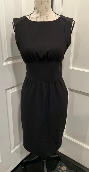 Zara Woman Black Pleated Sheath Dress‎ thumbnail 1