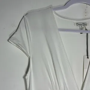 Dress Day White Maxi Dress‎ Womens Large V Neck Empire Waist Flowy Boho Formal thumbnail 9