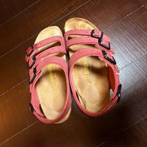 Birkenstock Franca Rose Red Leather Multi-Ankle Strap Sandals Womens 5 36 EU thumbnail 7