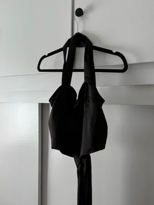 Molly green Black Satin Tie-Back Halter Top thumbnail 2