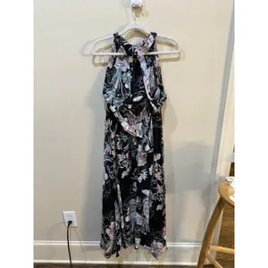 Jasse Endless Summer Maxi Dress Floral Halter Open Back‎ Bow Size XL thumbnail 3