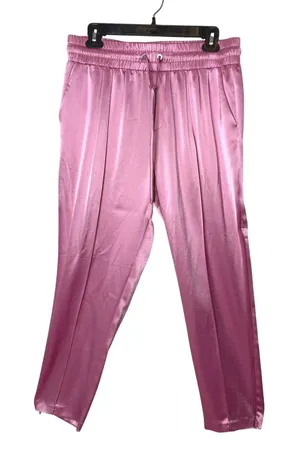 Cinq a Sept Pink Satin Adalie Pants‎ Womens M Cropped Drawstring Ankle Coquette thumbnail 1
