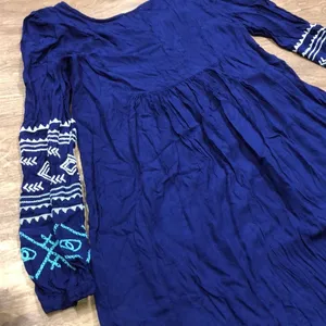 Patrons of Peace small blue boho embroidered top thumbnail 8