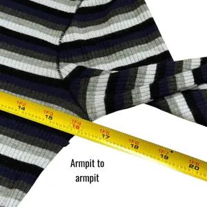 Intimately Free People Striped Ribbed Crew Top Preppy Goth Punk Academia M thumbnail 10