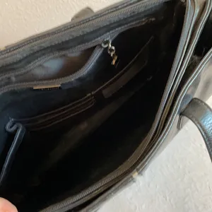 Perlina Black Leather Work Tote handbag thumbnail 6