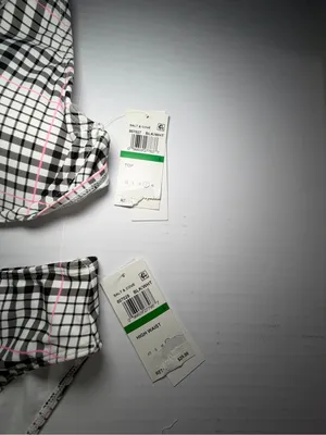 Salt + Cove Black & Pink Plaid Underwire Bikini Set thumbnail 2