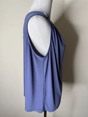 Dolan Left Coast Anthropologie Blue One Shoulder Top thumbnail 7