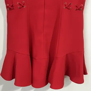 Amanda Uprichard McKenna Dress Women's Medium Lace Up Corset Detail Flounced Hem thumbnail 8