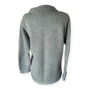 Garnet Hill Chunky Green Mohair Wool Hand Knit Sweater Floral Women's Small Cozy thumbnail 3