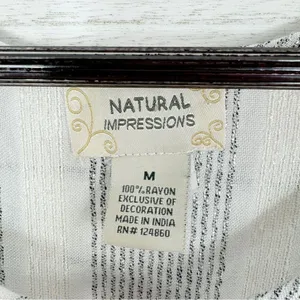Natural Impressions Striped Muslin Swim Cover Maxi Dress White Medium‎ thumbnail 10