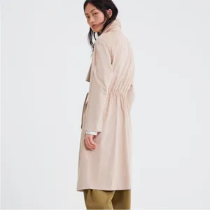 Zara Tan Trench Coat XS Faux Suede Double Breasted Belted Classic Mid Length thumbnail 16
