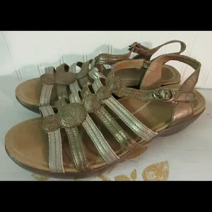 Dansko Drea Fisherman sandals metallic sling back 40 / 9 thumbnail 4