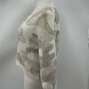 Express Acrylic blend long sleeve camo print sweater thumbnail 3