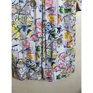 Anthropologie Pollie Short-Sleeve Swing Tunic Mini Dress Shattered Porcelain M thumbnail 12