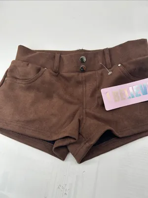 Brown Women's Suede-Look High-Waist Shorts thumbnail 13