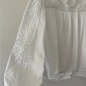 Bohme Cactus+Pearl Lacey Eyelet Western Boho Steampunk White Blouse size small thumbnail 8