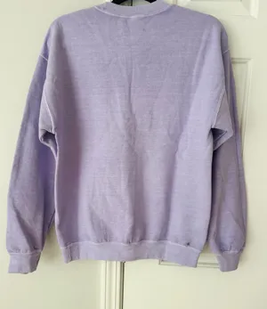Anthropologie Lavender Game Night Graphic Oversized Sweatshirt, Size XS thumbnail 8