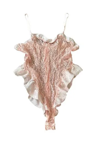 Victoria’s Secret Gold Label Teddy/Bodysuit Pink Size M Vintage 90’s Romantic thumbnail 1