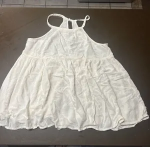 American Eagle Outfitters White Halter Babydoll Tank thumbnail 1