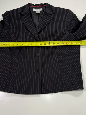 Judith Hart Women's Black Pinstripe Tailored Blazer - Classic Office Blazer thumbnail 4