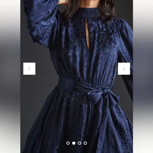 NWT Anthropologie navy Jacquard Mini Dress size xs thumbnail 3