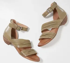 Miz Mooz - Leather Heeled Sandals - Cassie - Sage Green - Size 38 US 7 thumbnail 1