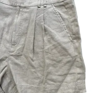 Free People Linen Chelsea Pleated Shorts Oatmeal Size 10 High Rise Tailored thumbnail 4