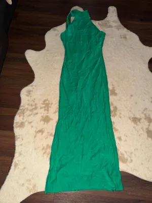 Meshki Claire Satin Drape Back Maxi Dress Green $120 formal party fall evening thumbnail 10