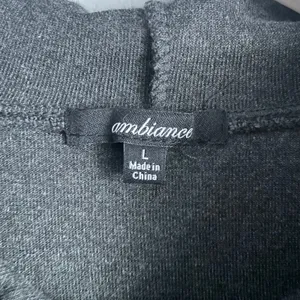 Ambiance Cropped Charcoal Grey Hoodie Sweatshirt Active Shirt Top Large Basic thumbnail 2