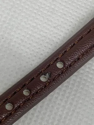 FMD Women’s watch gold tone 25mm quartz analog brown leather band running thumbnail 4