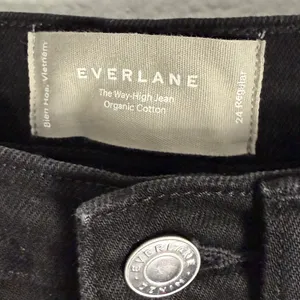 NWT Everlane Sz 24 The Way High Straight Jean‎ in Coal Black Organic Cotton thumbnail 7