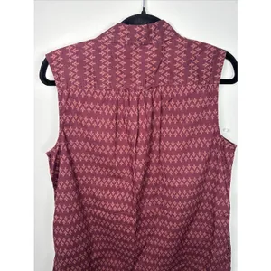 Duluth Large Womens Long Top or Mini Dress Organic‎ Cotton Burgundy Sleeveless thumbnail 10
