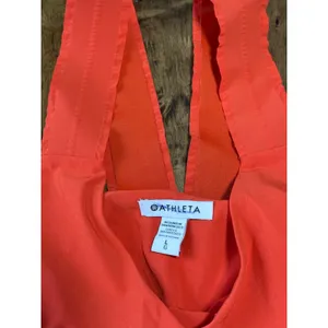 EUC Womens‎ Athleta Savannah Strap Mini Dress athletic orange stretch size L thumbnail 3
