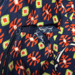 Vera Bradley Sierra Quilted Cotton Shoulder Bag Navy Red‎ Geometric Tote thumbnail 5