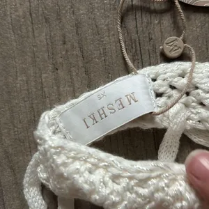 Meshki Raquel crochet lace up back top thumbnail 3
